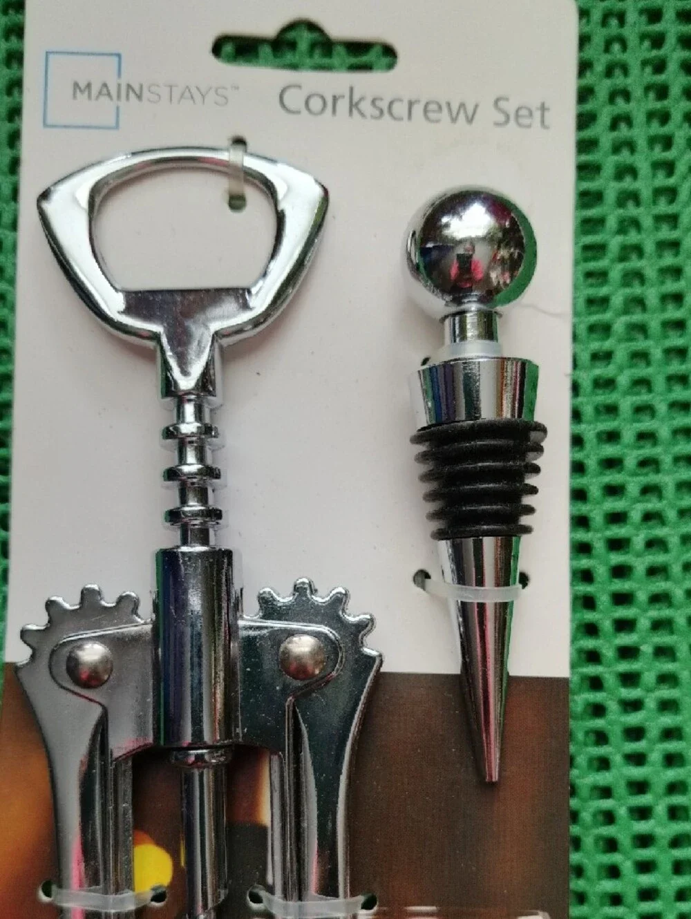 Mainstays Silver Wing Corkscrew and Bottle Stopper Set